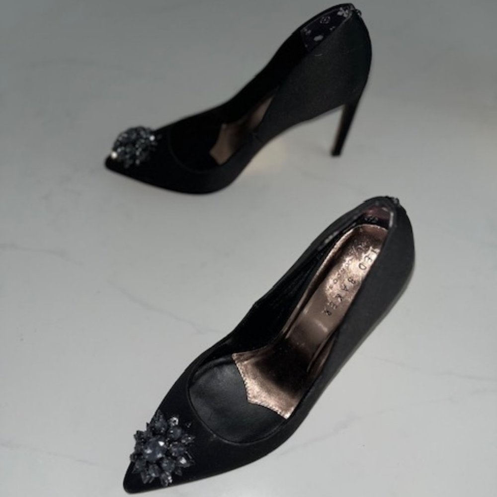 Ted Baker London Satin Black Stiletto Heels